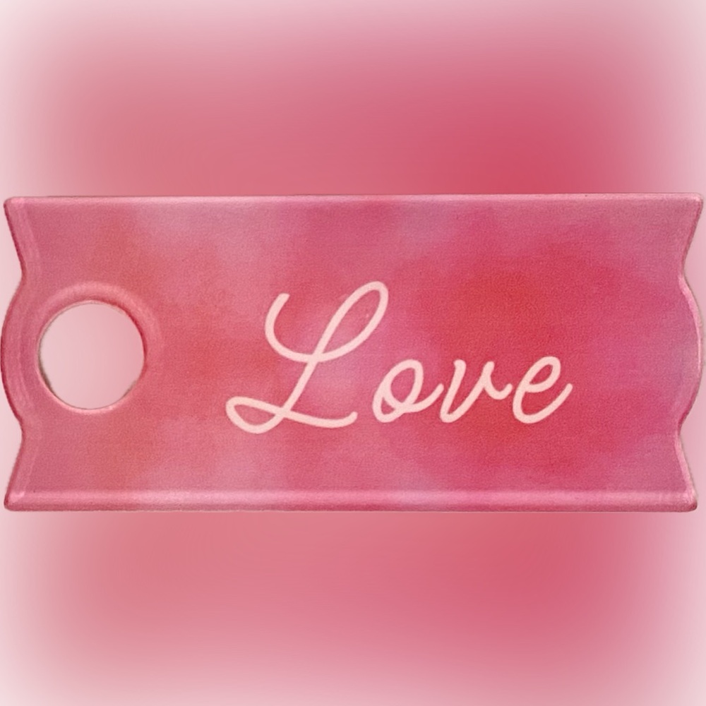 Stanley Cup Lid Plate/Charm/Decoration - fit 20oz & 30oz (Pink Love Name Plate)